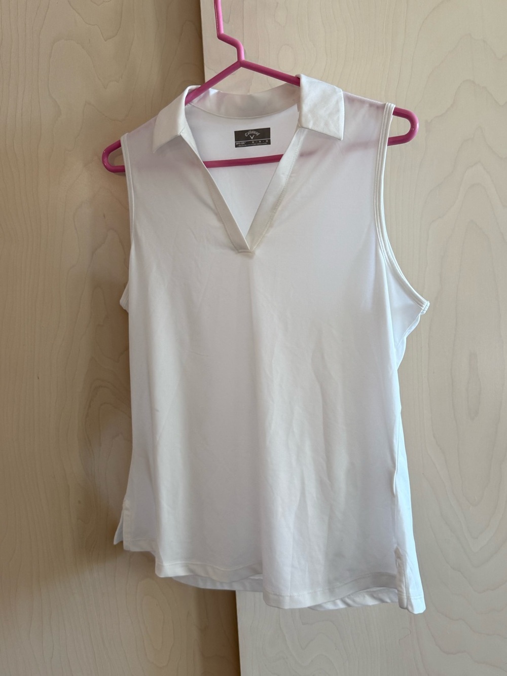 Callaway White Sleeveless Polo-Style Tank
